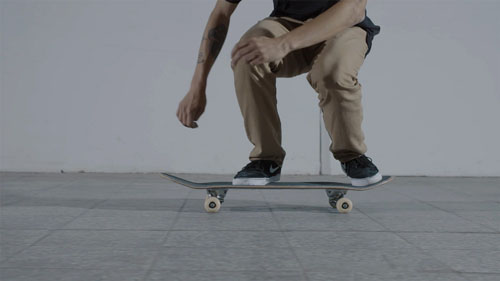 Skateboard Trick BS 180 Ollie Voet positie