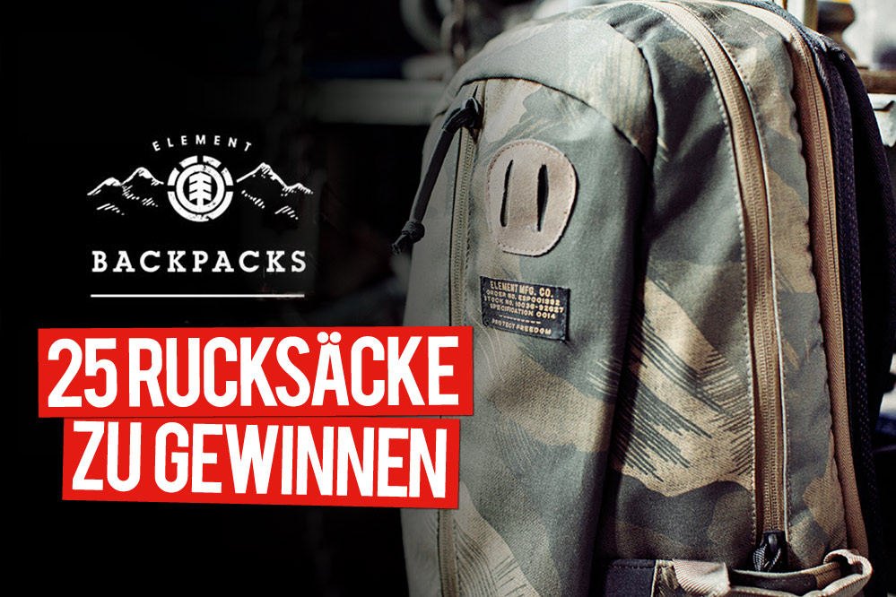 Gewinne einen von 25 Element Rucksäcken!