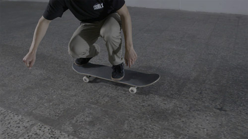 Skateboard Trick Ollie Position des Pieds