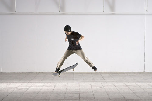 Skateboard Trick 180 No Comply