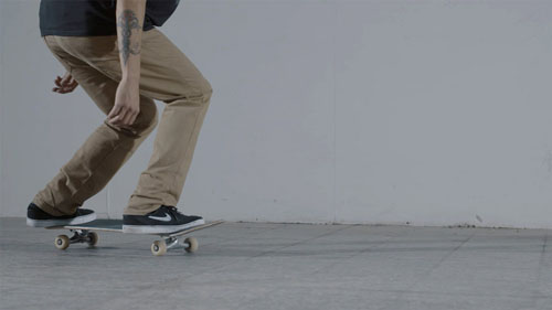 Skateboard Trick BS 180 Kickflip