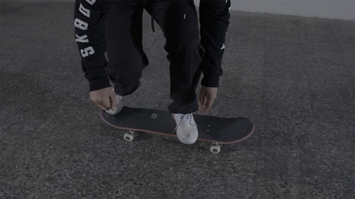 Skateboard Trick Heelflip Position des Pieds