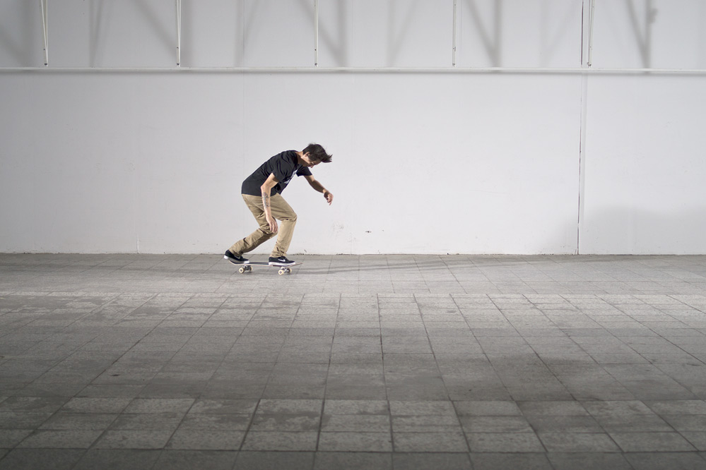 Skateboard Trick BS 180 Kickflip