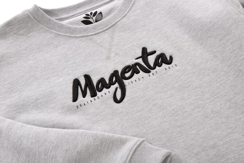Magenta Script Sweatshirt - skatedeluxe