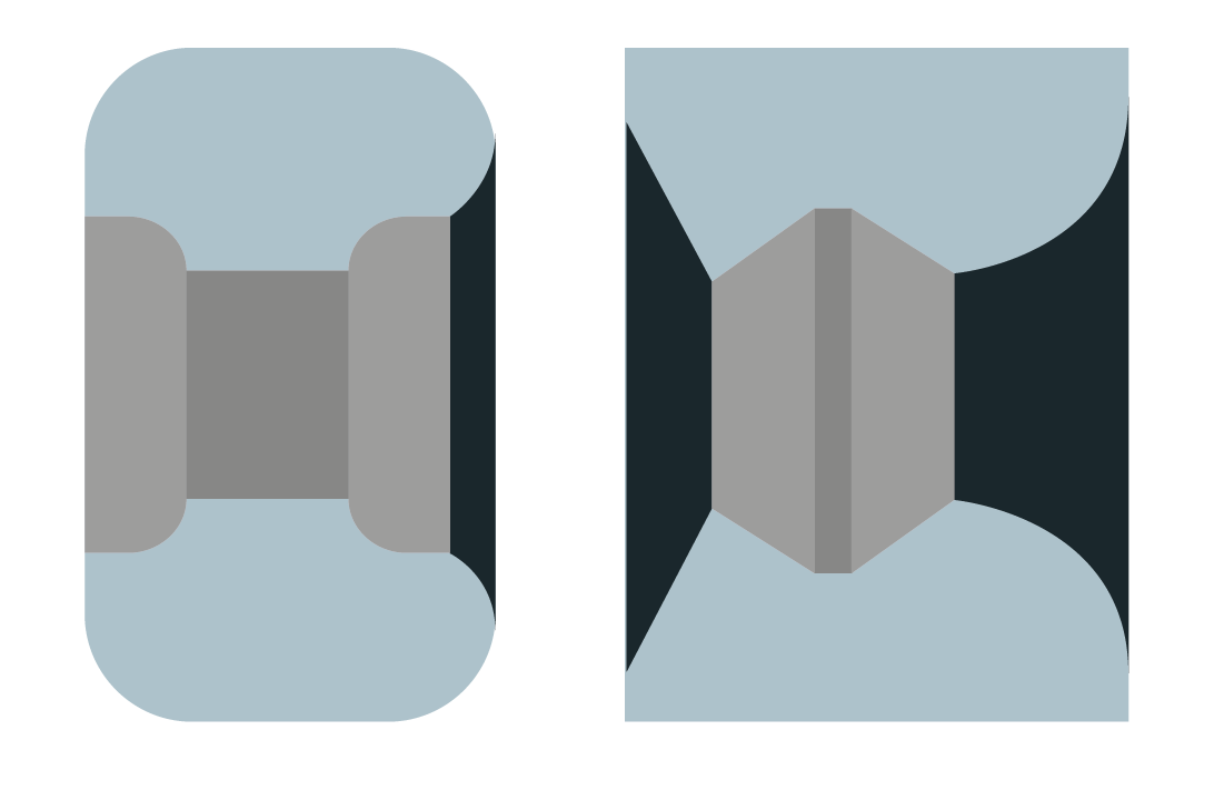 Les deux types courants de lèvre de roue de longboard